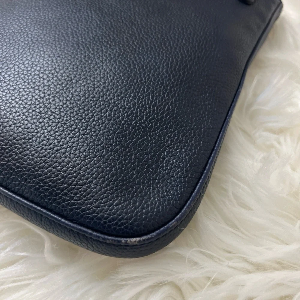 Longchamp Dark Leather Messenger Bag